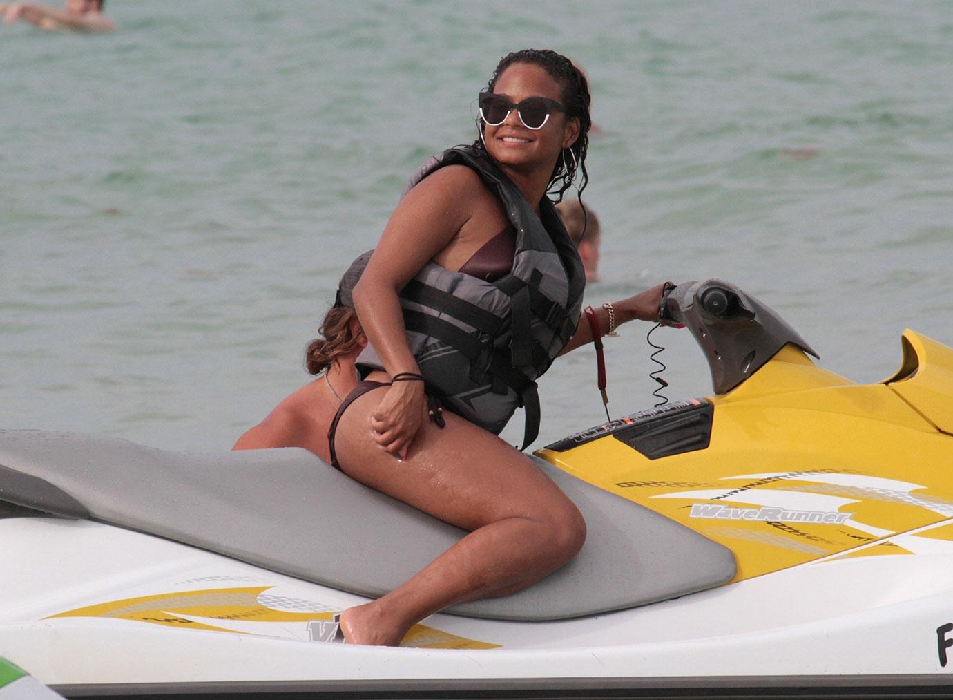 Christina Milian Wears Bikini In Miami Beach