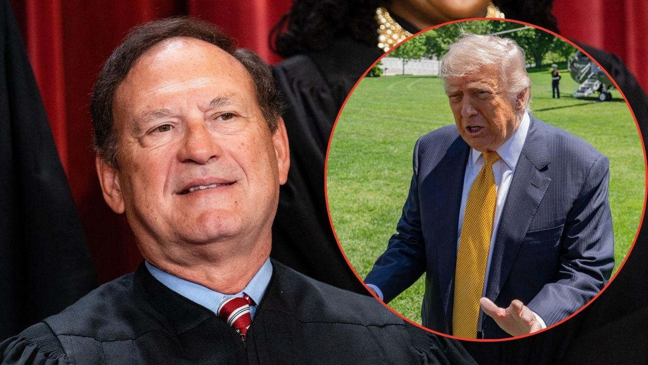 Split image in Samuel Alito and Donald Trump