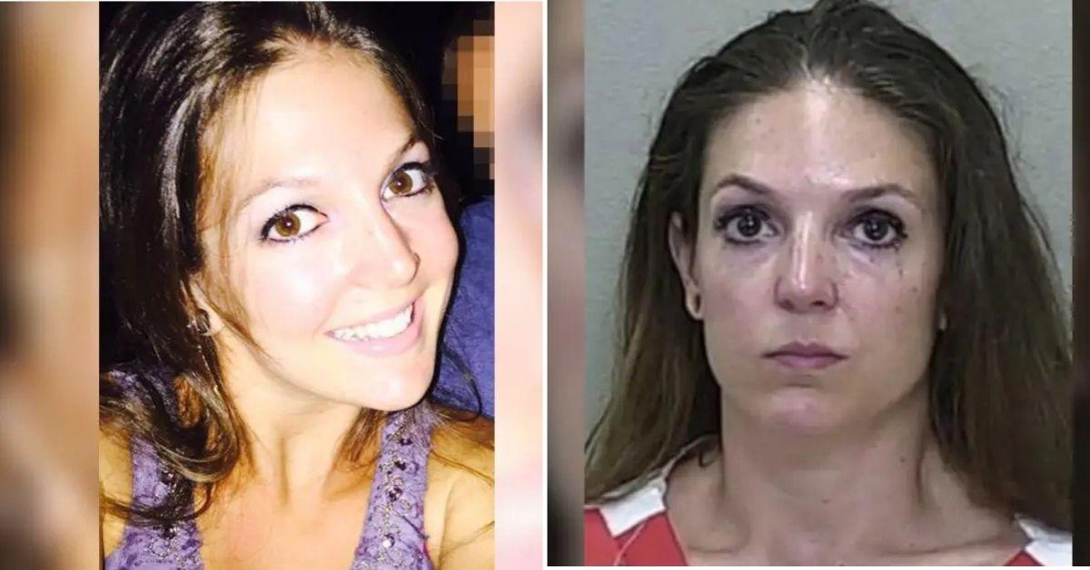 split photo of Alexis Von Yates and mug shot