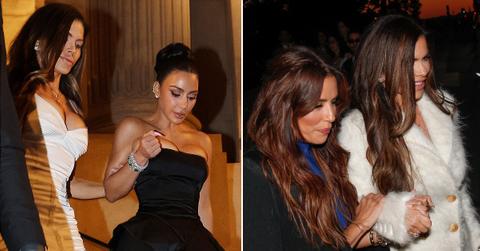 Split photo of Lauren Sanchez and Kim Kardashian, Eva Longoria and Lauren Sanchez