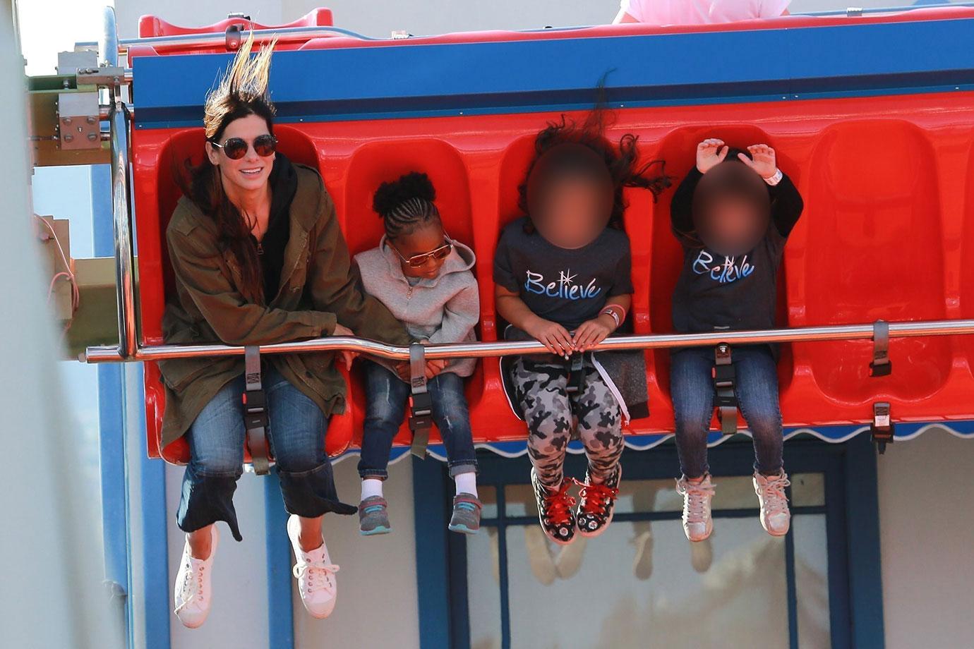 Sandra Bullock Bryan Randall Her Kids Amusement Park Pics