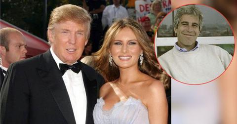 Photo of Donald Trump and Marla Maples, insert of Jeffrey Epstein