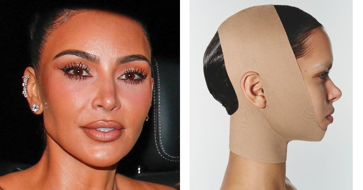 Photo of Kim Kardashian  and Seamless Sculpt Face Wrap