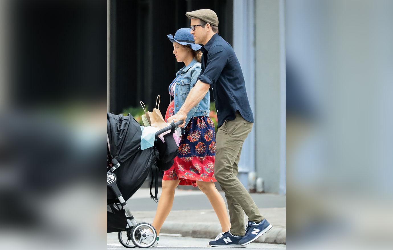 Pregnant Blake Lively Shows Baby Bump On Walk With Ryan Reynolds