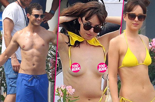 //dakota johnson topless bikini fifty shades of grey set pp