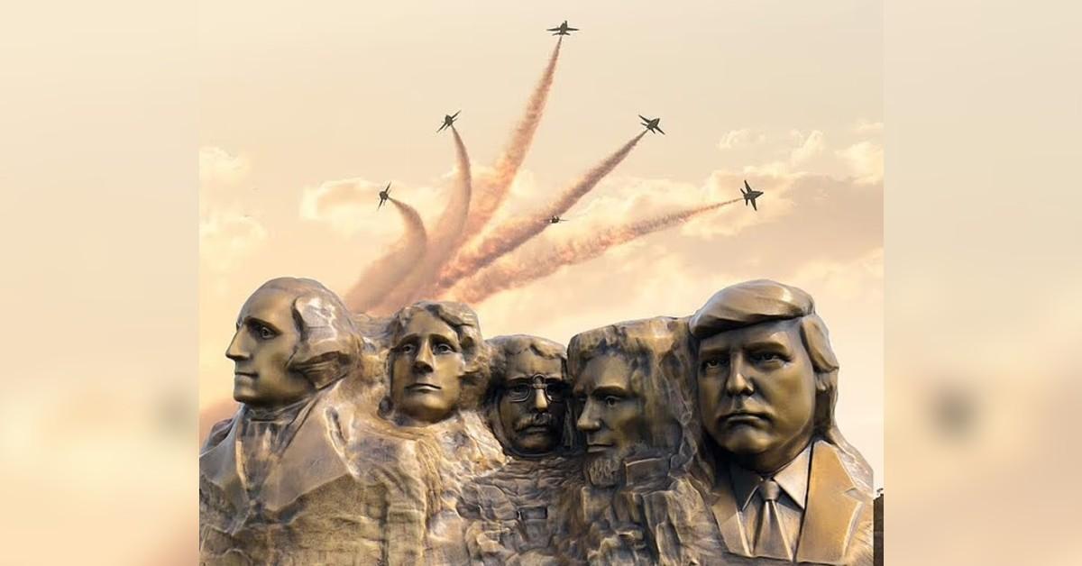 mount rushmore picturedartistleeleuningreimaginedmountrushmorewithtrump