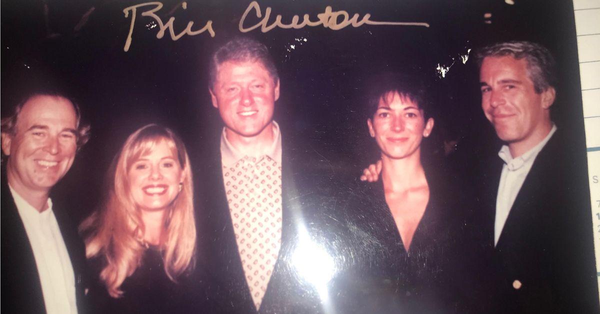 Photo of Bill Clinton, Ghislane Maxwell and Jeffrey Epstein