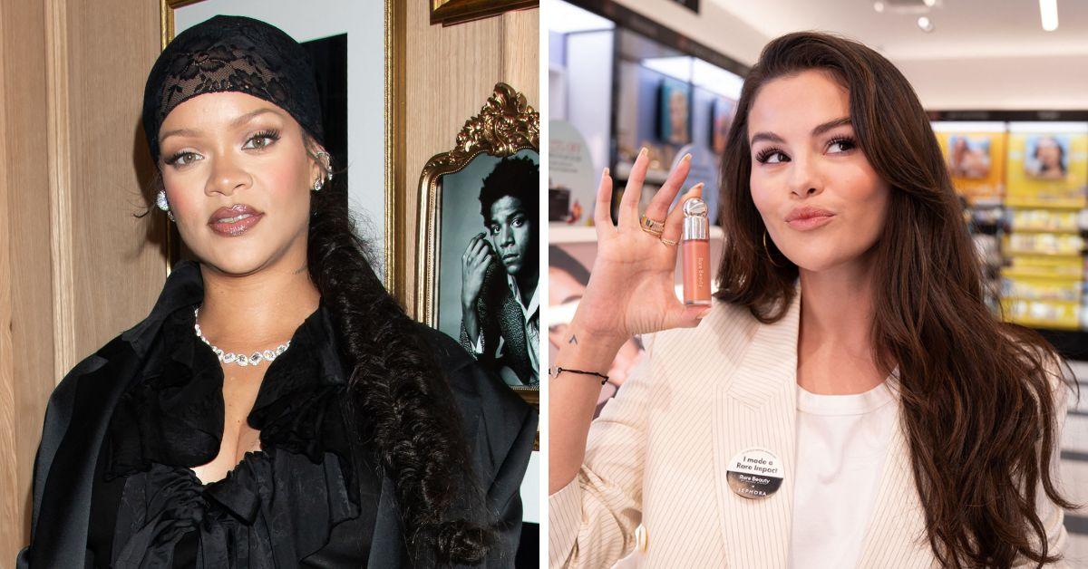Split photo of Rihanna, Selena Gomez