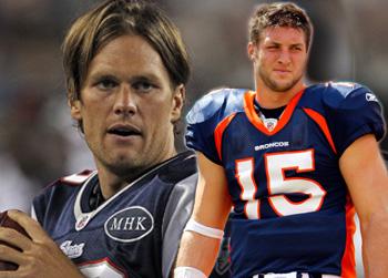 //tom brady time tebow face off nfl