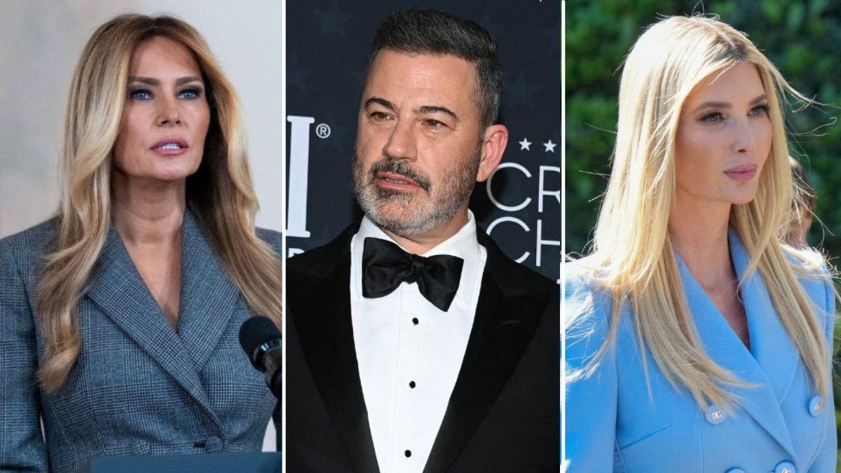split image of Melania Trump / Jimmy Kimmel / Ivanka Trump
