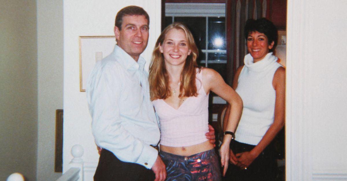 Photo of Prince Andrew, Virginia Giuffre and Ghislaine Maxwell