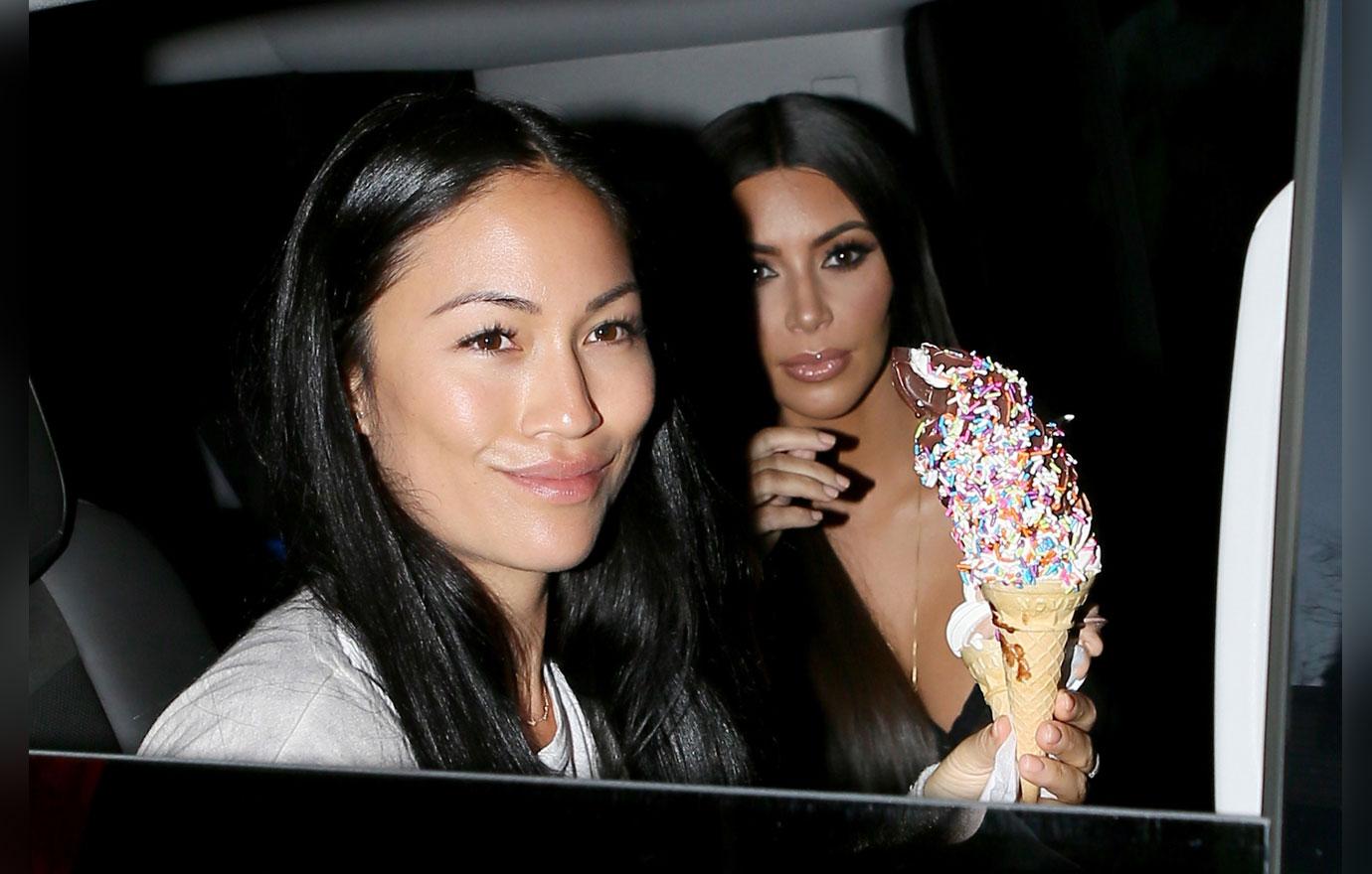 Kim Kardashian Gets Ice Cream Treat After Being A Make Up Model