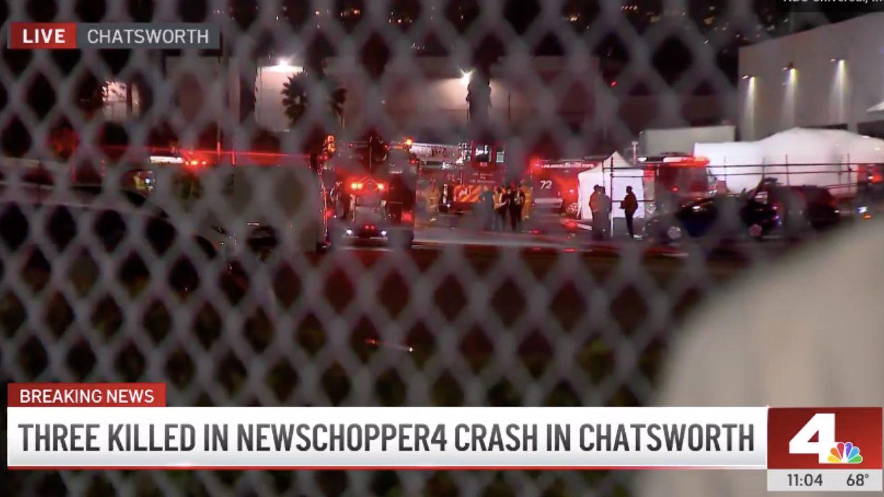 picture of news helicopter crash scene
