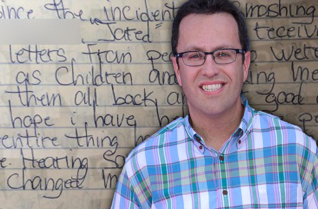 //jared fogle beaten prison letter pp