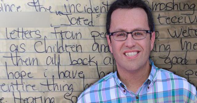 //jared fogle beaten prison letter pp