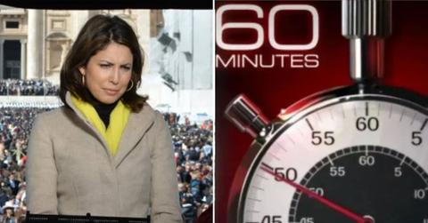 A photo of Cecilia Vega alongside a '60 Minutes' poster