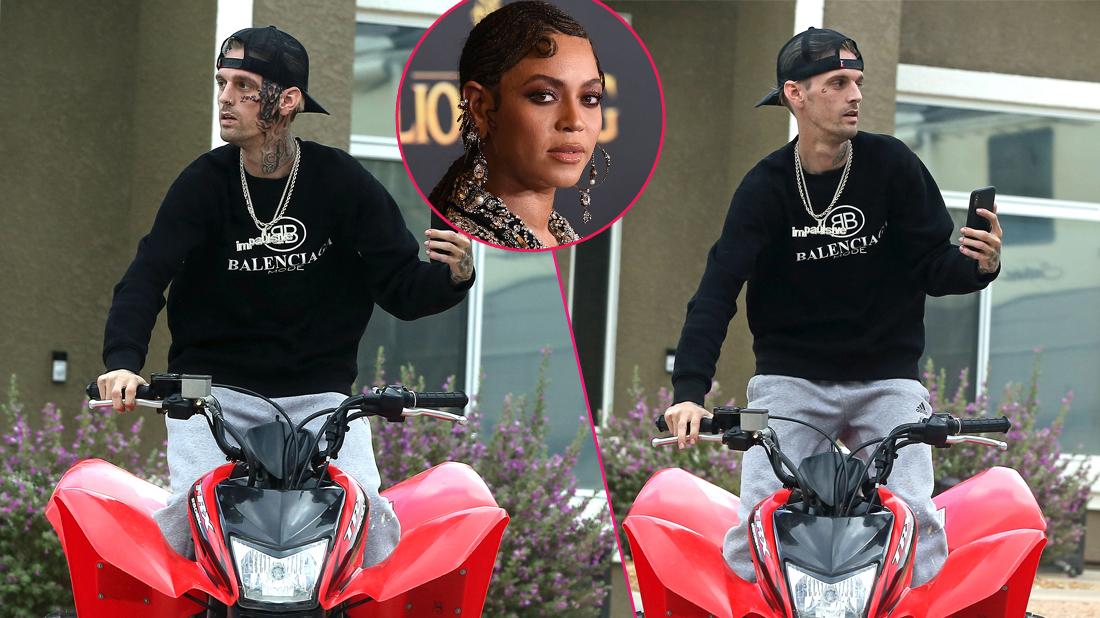 Aaron Carter Rides ATV After Getting New Face Tattoo And Ranting About Beyonce