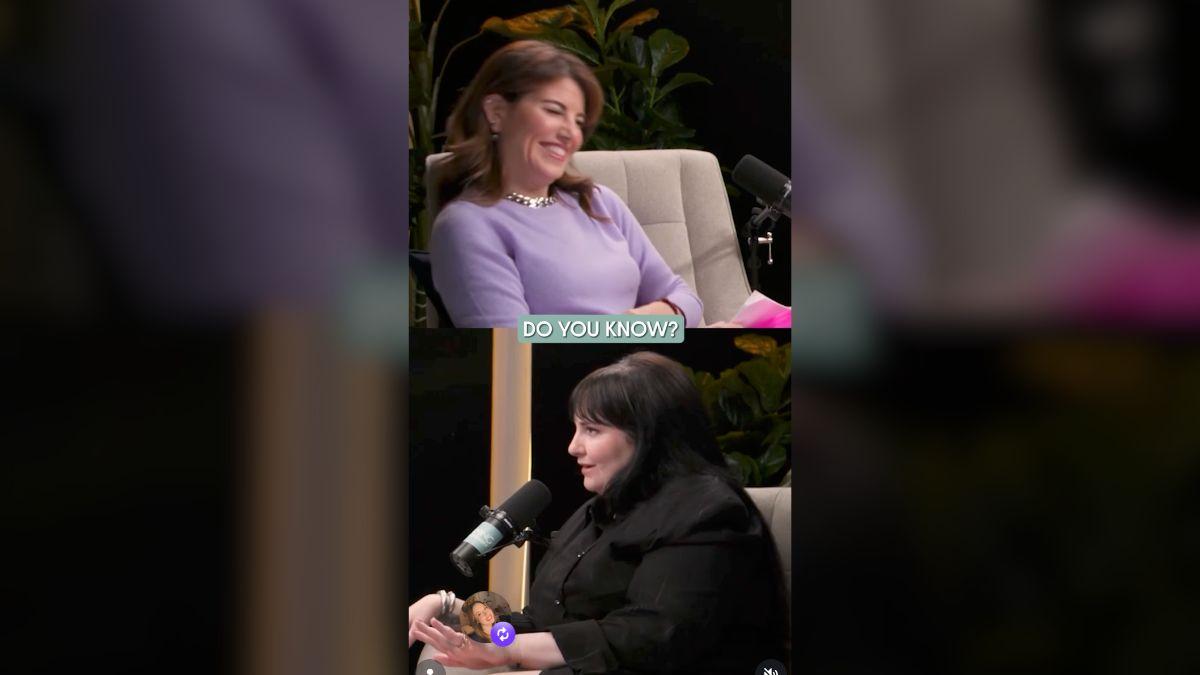 The former White House intern got cheeky nearly three decades after her affair with Clinton shocked the world.