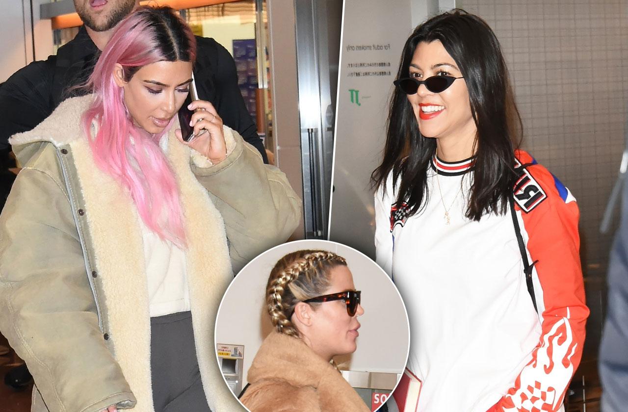 kim khloe kourtney kardashian touch down tokyo