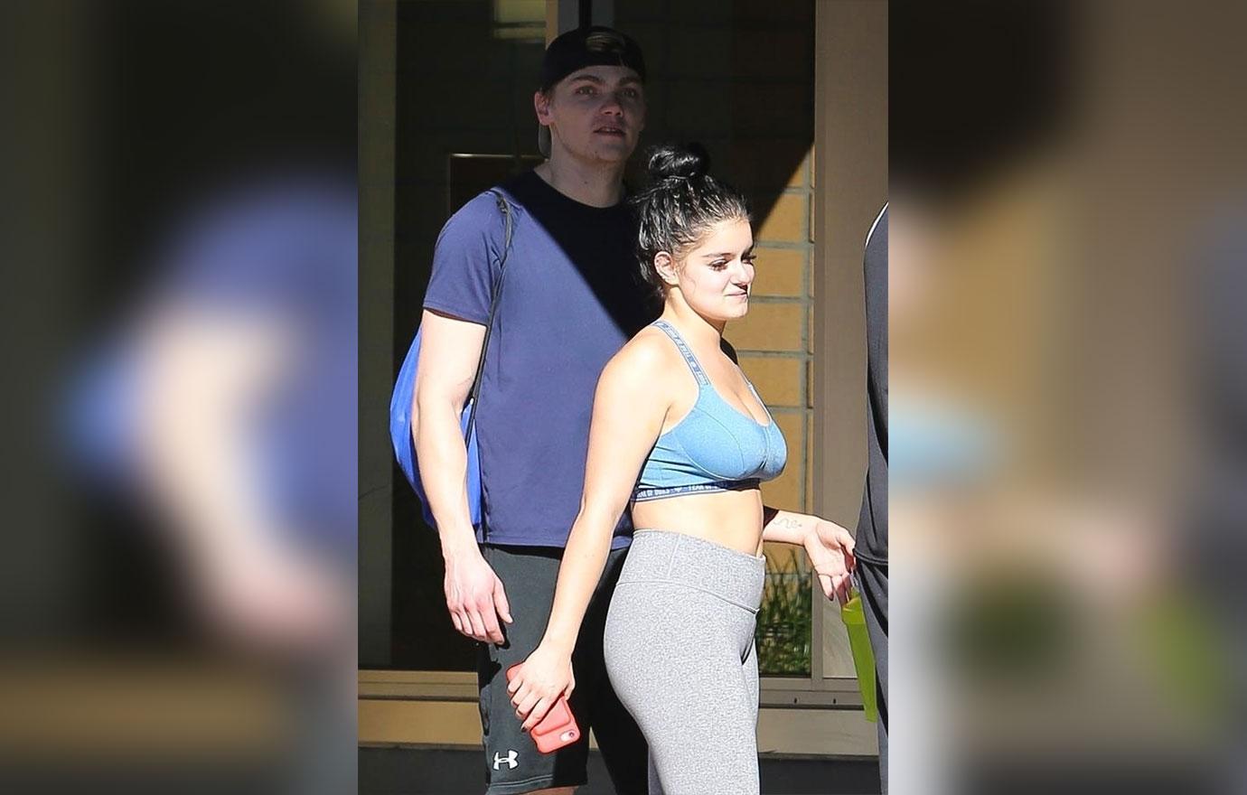 Scantily Clad Ariel Winter Exercises With Boyfriend Levi Meaden