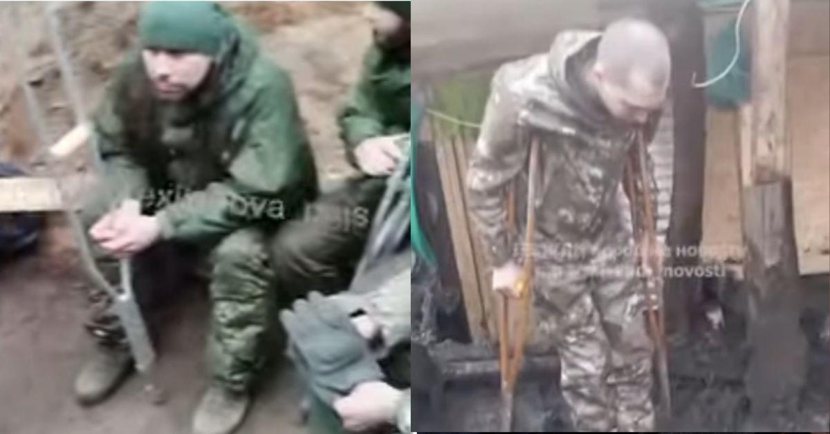 Split photo of wounded Russian soldiers. 