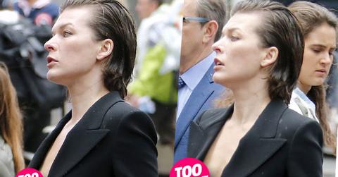 Milla Jovovich Wardrobe Malfunction Nip Slip Vogue