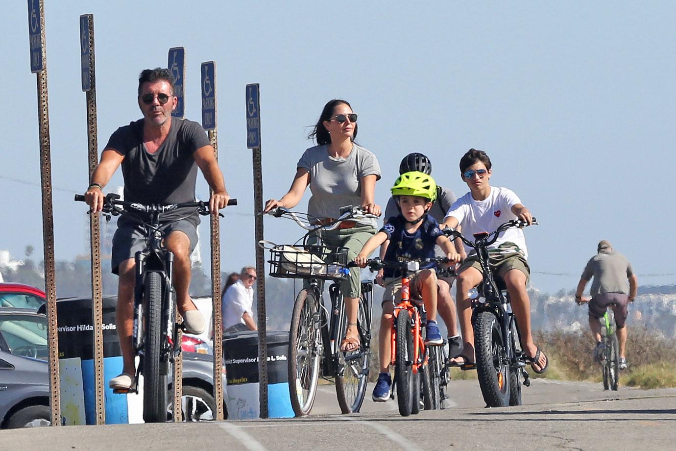 Simon Cowell Goes Bike Riding With His Family