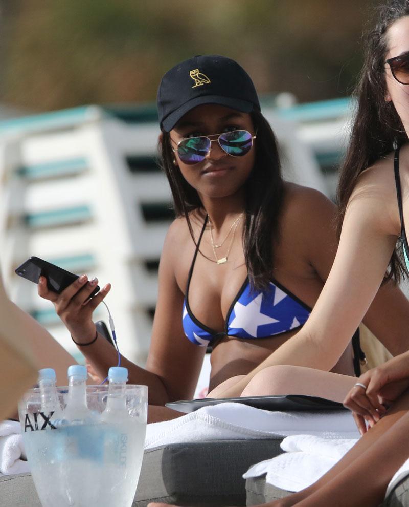 Sasha Obama Naked Bikini Miami Partying President Obama Daughters