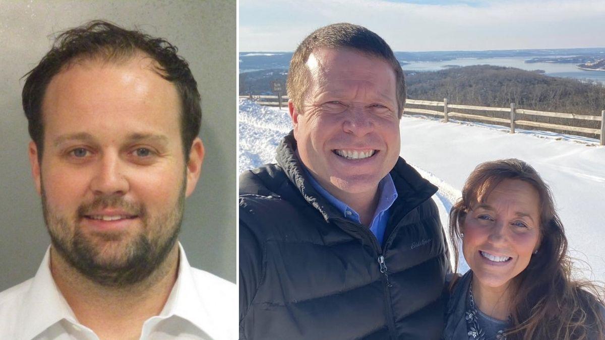 split image of Josh Duggar / Jim Bob Duggar and Michelle Duggar