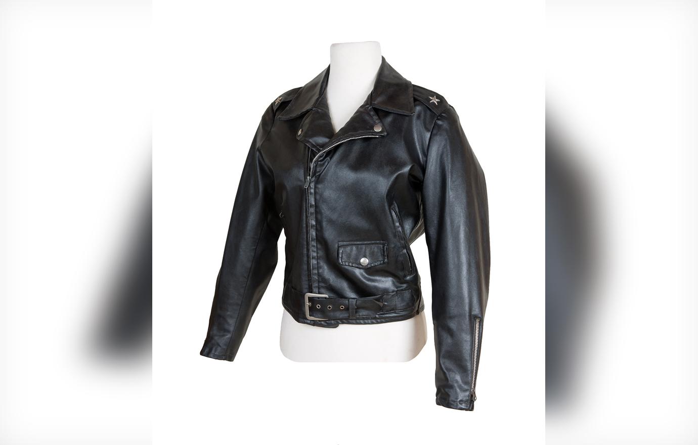 Leather jacket that Olivia Newton-John is set to auction off her iconic Grease costumes for charity