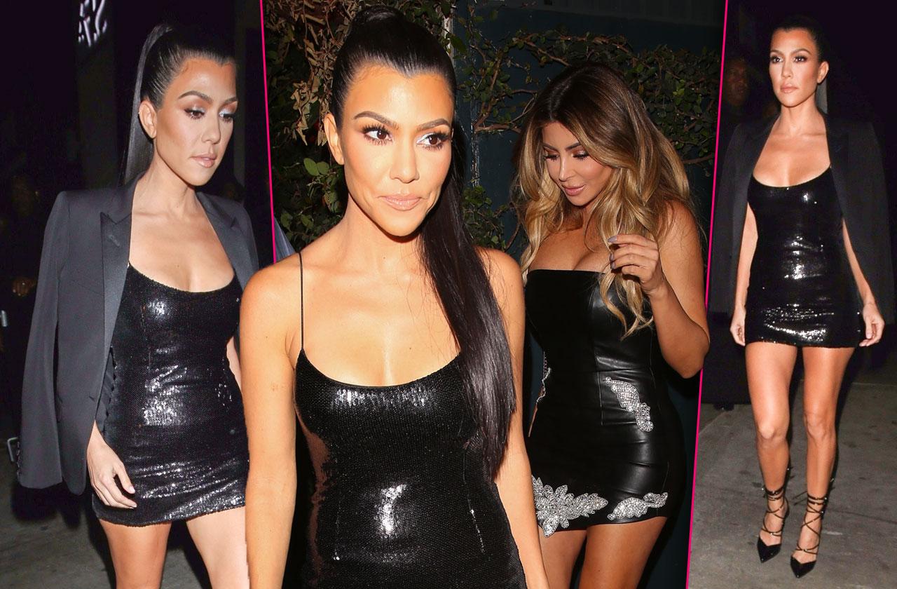 Kourtney Kardashian legs mini dress photos