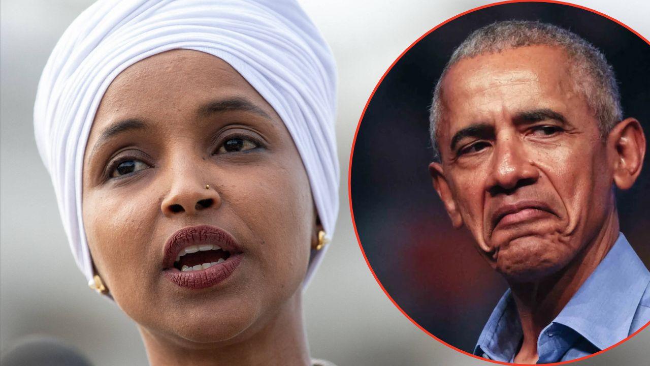 Photo of Barack Obama, Ilhan Omar