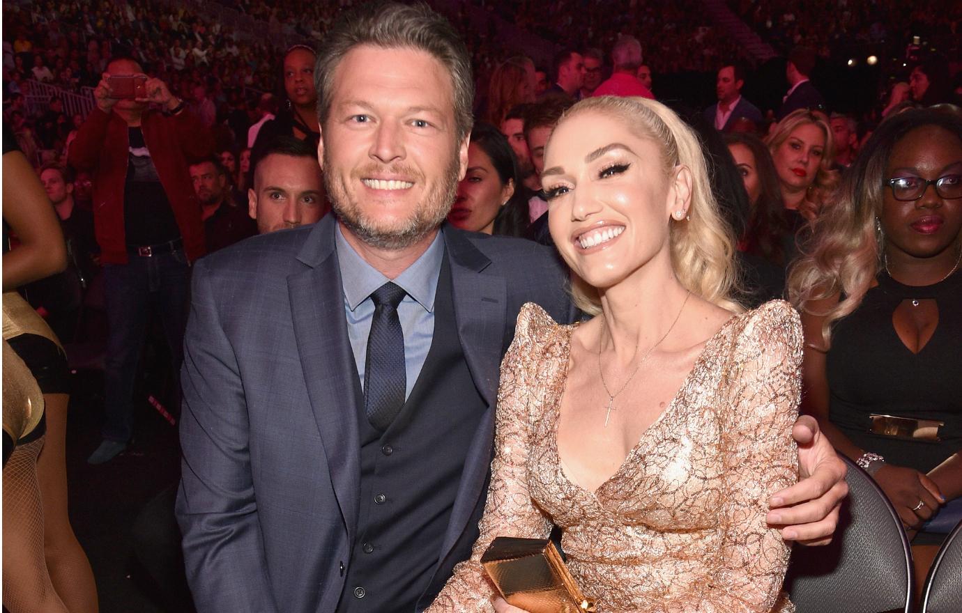 Gwen Stefani And Blake Shelton's Relationship Timeline Smiling Together