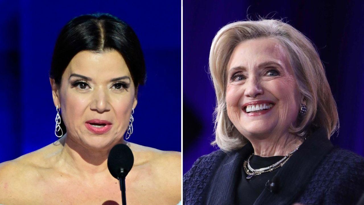 A photo of Ana Navarro alongside a photo of Hillary Clinton