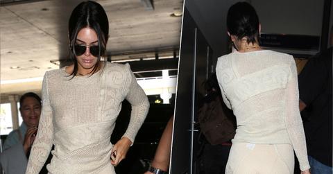 Kendall Jenner Butt Boobs Underwear Bra Airport