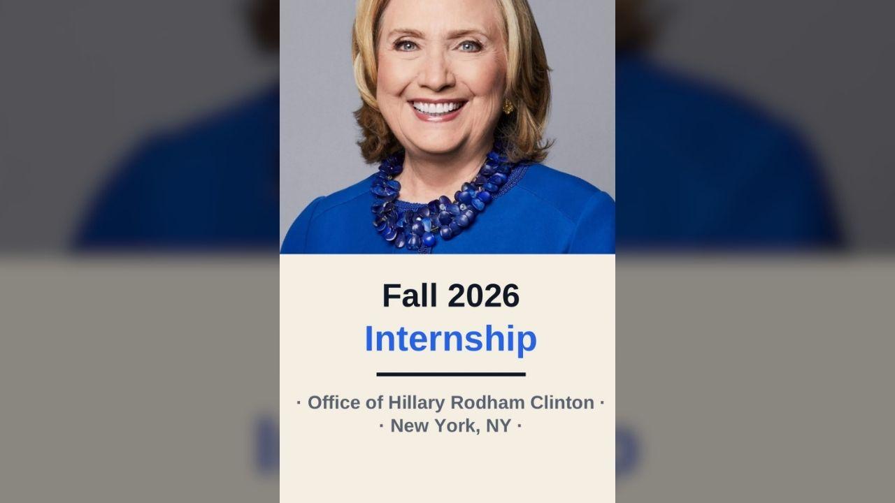 Hillary is looking for a 'professional' and 'discreet' intern.
