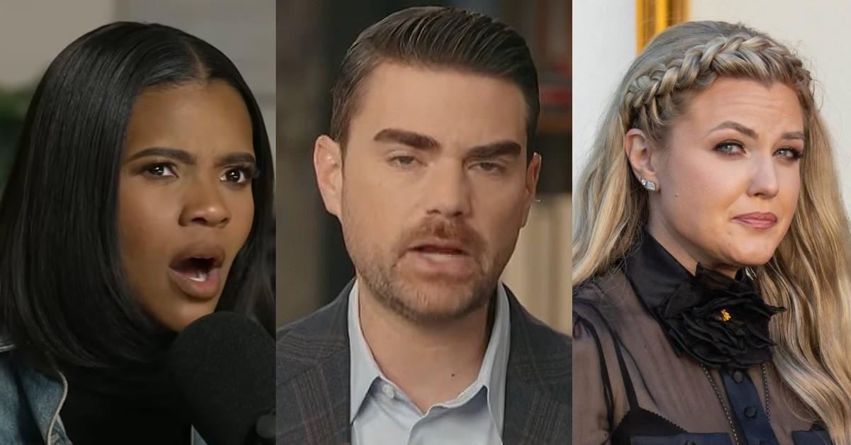 Split photo of Candace Owens, Ben Shapiro and Erika Kirk