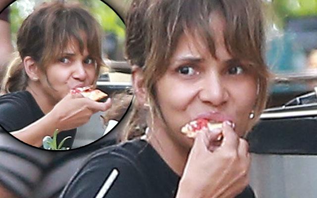 Halle Berry No Makeup Pizza