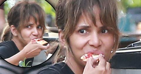 Halle Berry No Makeup Pizza