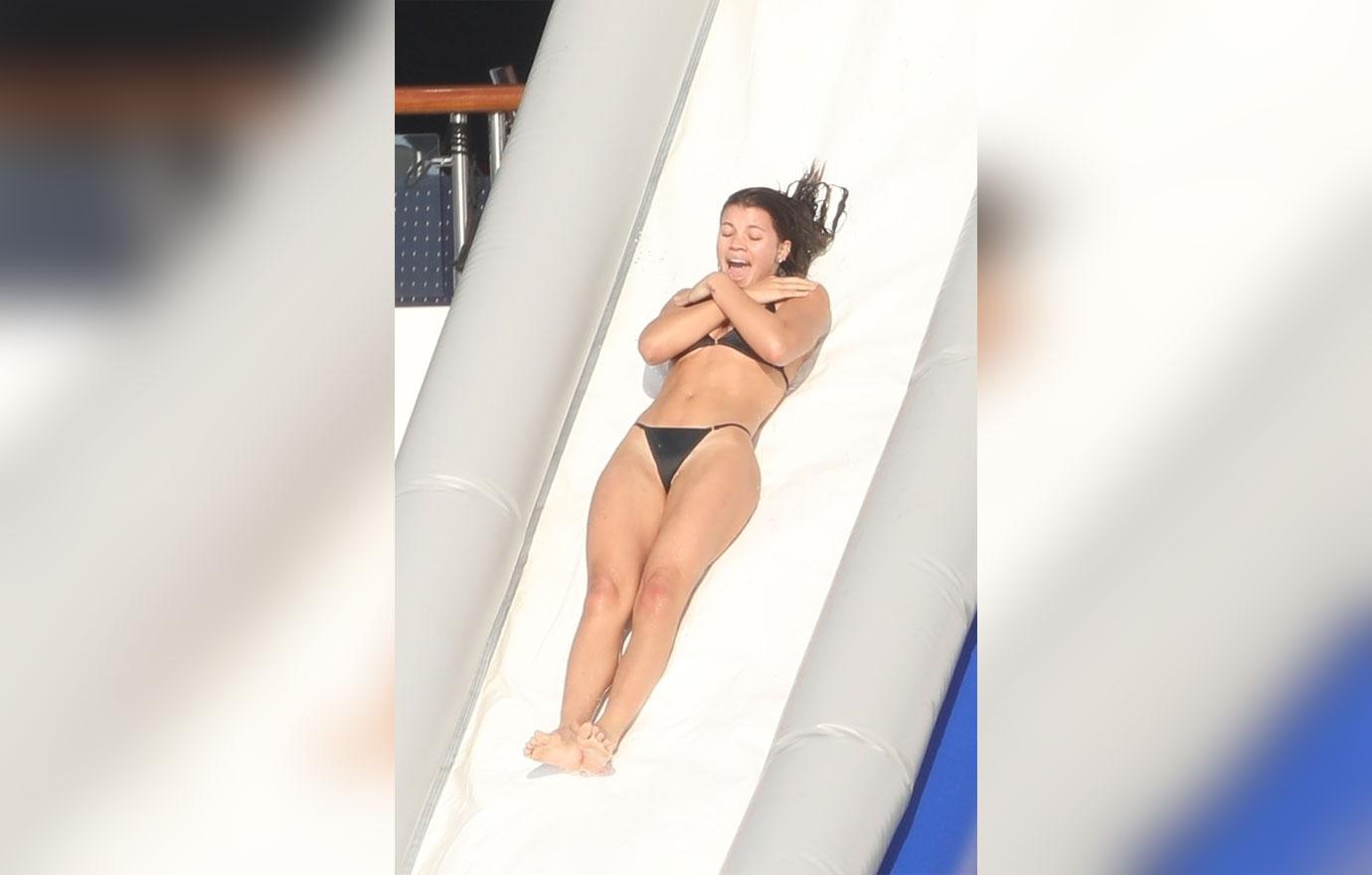 //scott disick sofia richie yacht slide fun