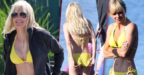 Anna Faris tiny yellow bikini filming