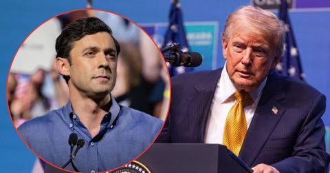 Split image of Jon Ossoff and Donald Trump
