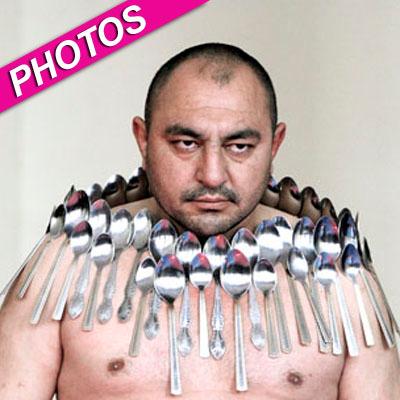 Metallic Man Attempts To Break ‘Most Spoons On A Human Body’ World Record