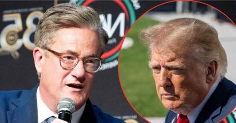 Split image of Joe Scarborough and Donald Trump