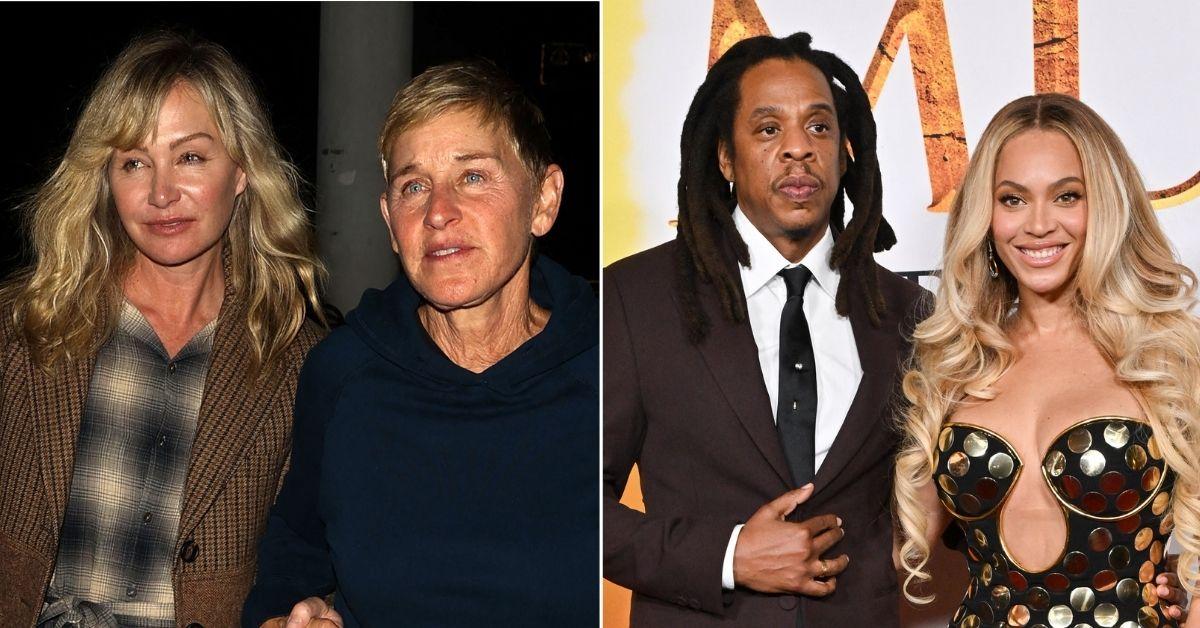 picture of Portia DeRossi, Ellen DeGeneres, Jay-Z and Beyonce