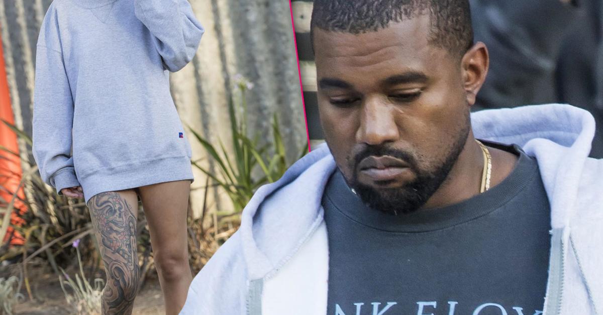 Kanye West Leaves Studio With Pantless Model Amid Marriage Problems