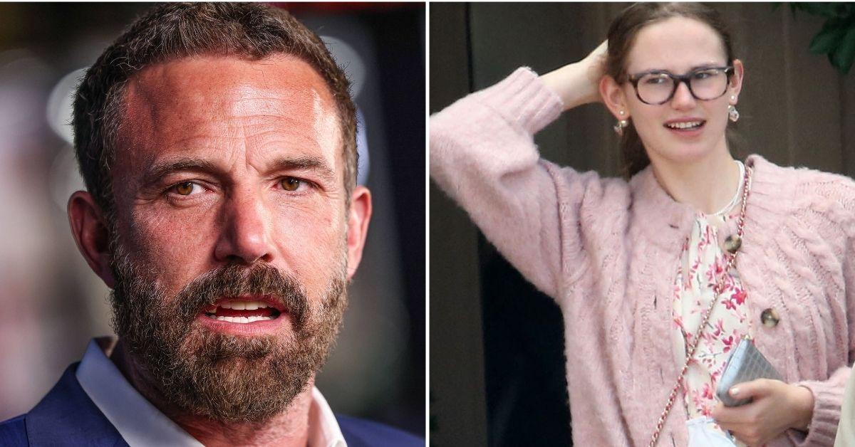 Split photo of Ben Affleck, Violet Affleck