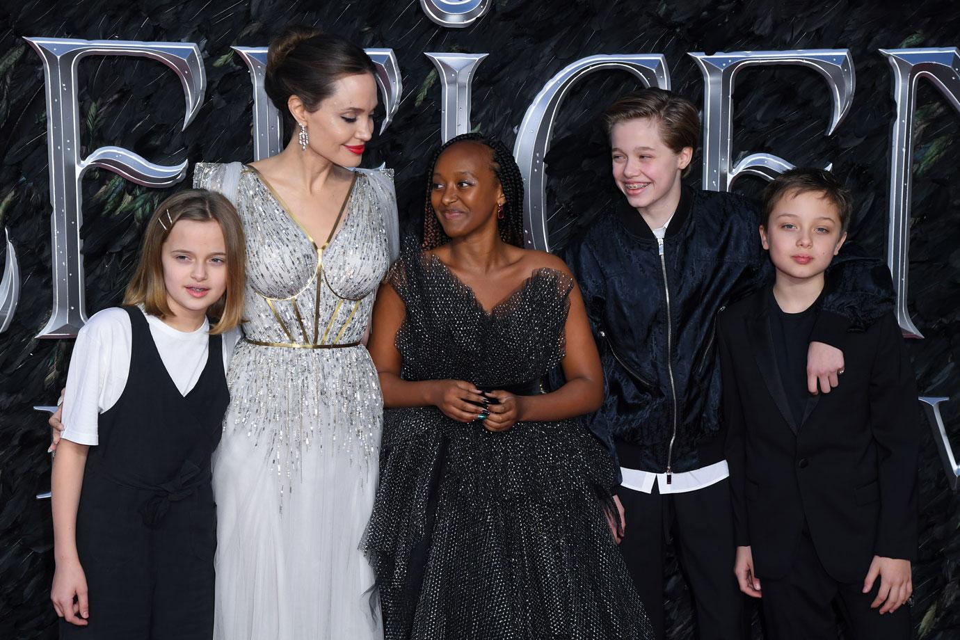 Angelina Jolie Brings Her Brood To Maleficent Premiere In London