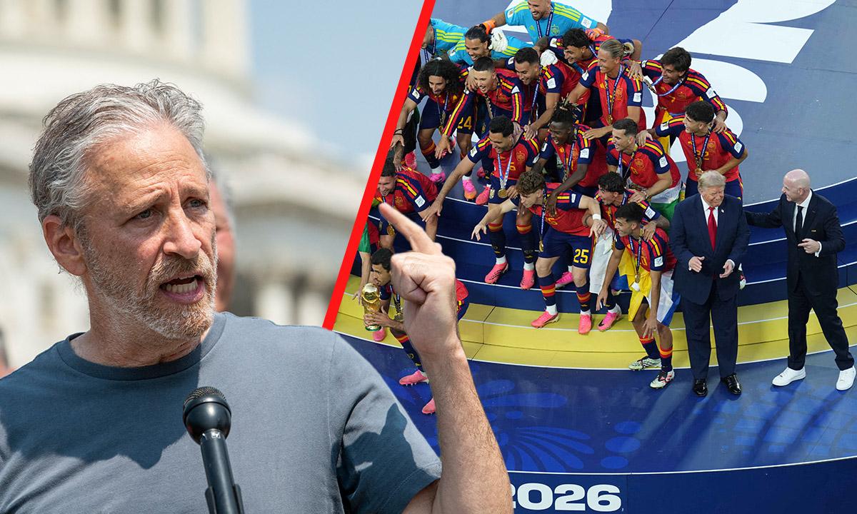 Photo of Jon Stewart, Donald Trump