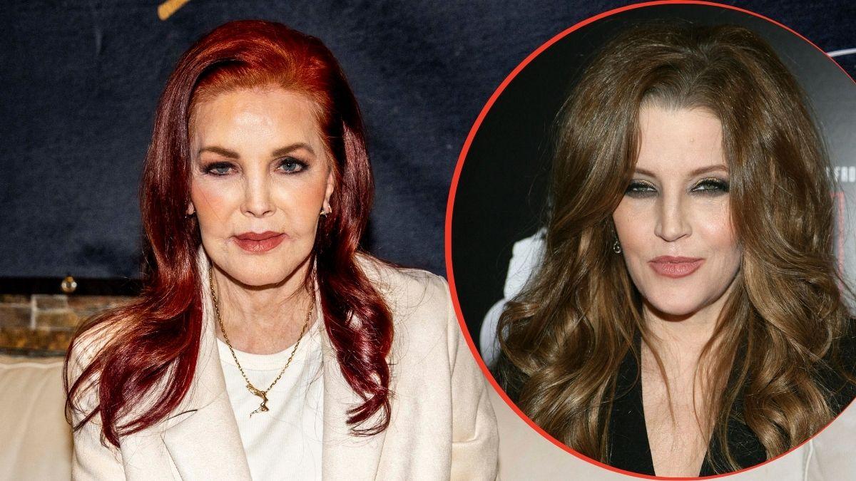 split image of Priscilla Presley and Lisa Marie Presley